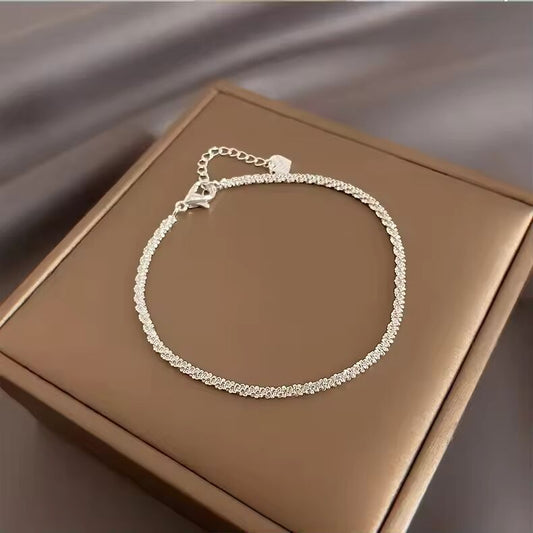 925 Sterling Silver Double Love Heart Hollow Round Beads Bracelet Female Fashion Romantic Jewelry Classic Adjustable Gifts